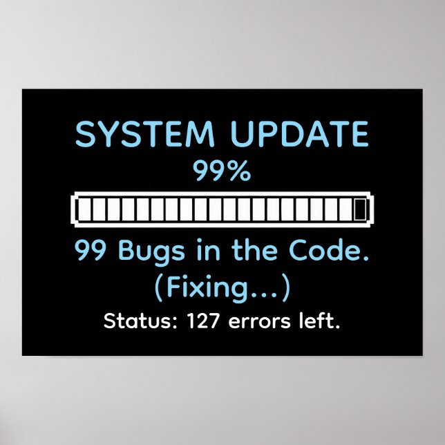 Lustiger Programmierer beim Coden Poster (Vorne)