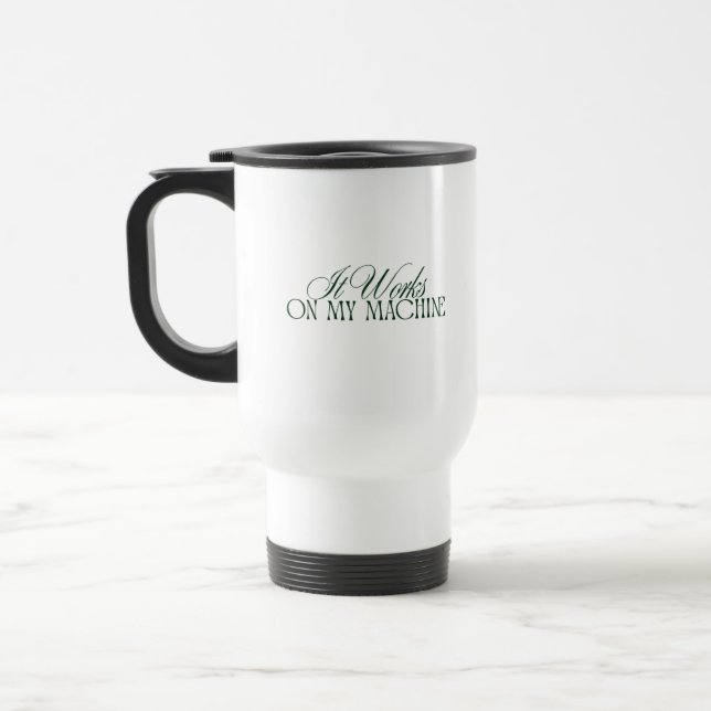 Lustiger Programmierer — Geschenk Reisebecher (Links)