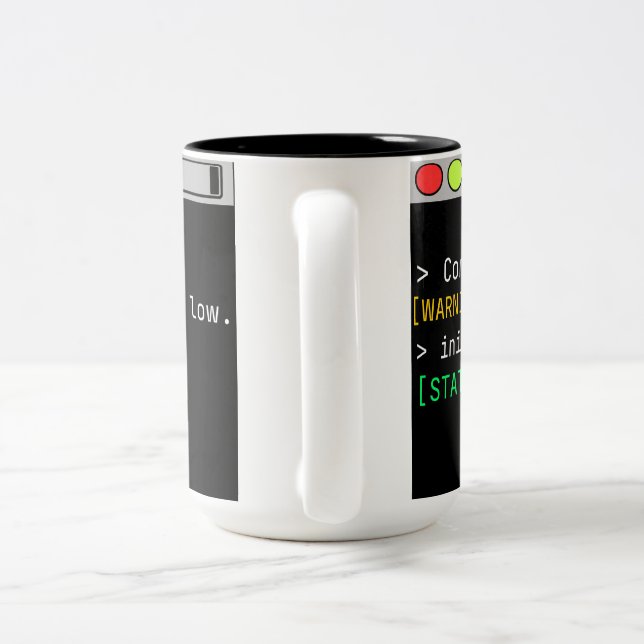 Lustiger Programmierer-Kaffe-Protokoll-Terminal-Be Zweifarbige Tasse (Henkel)