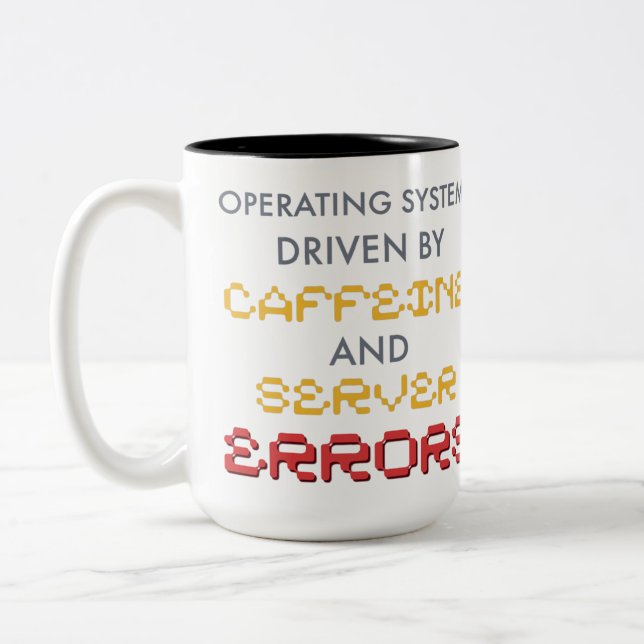 Lustiger Programmierer-Kaffee und Serverfehler Zweifarbige Tasse (Links)