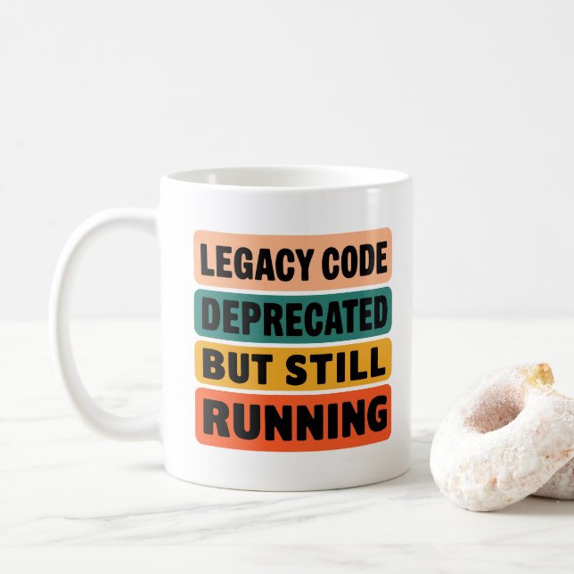 Lustiger Programmierer Legacy Code Retro  Kaffeetasse (Mit Donut)
