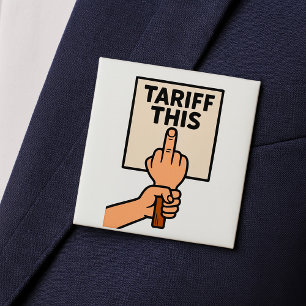 Lustiger Protestschild Zoll Diesen Mittelfinger Button