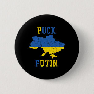 Lustiger Puck Futin Ich stehe mit der Ukraine Frie Button
