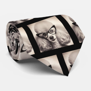 Lustiger Pudel mit Brille Nerd-Halstuch Krawatte
