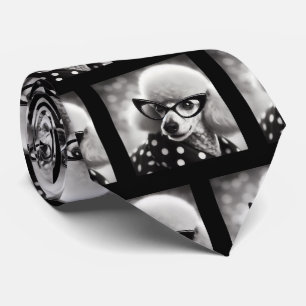 Lustiger Pudel mit Brille Nerd Krawatte