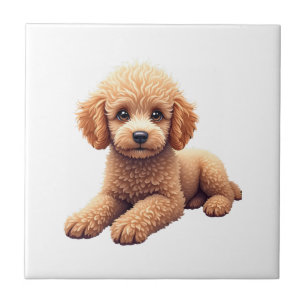 Lustiger Pudel Tierliebhaber Hunde Grafik Süßer Hu Fliese