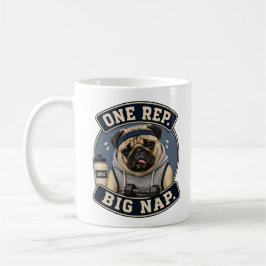 Lustiger Pug-Gym-Becher | Eine Wiederholung, große Kaffeetasse