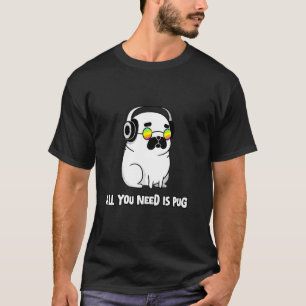 Lustiger Pug-Hund mit Sonnenbrille Alles was du br T-Shirt