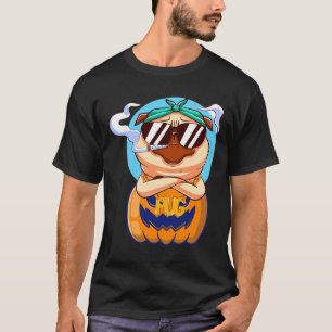 Lustiger Pug in Kürbis Halloween 442 T-Shirt
