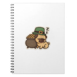 Lustiger Pug St.Patrick's Day Notizblock