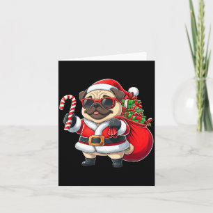 Lustiger Pug Weihnachten Santa Outfit Xmas Mama Pa Karte
