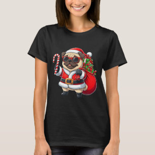 Lustiger Pug Weihnachten Santa Outfit Xmas Mama Pa T-Shirt