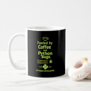 Lustiger Python-Entwickler – Angetrieben von Coffe Kaffeetasse