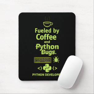 Lustiger Python-Entwickler – Angetrieben von Kaffe Mousepad