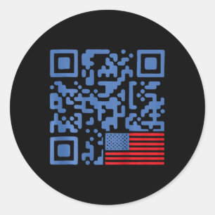 Lustiger Qr Präsident Trump 4547 Tanz Tanzbewegung Runder Aufkleber
