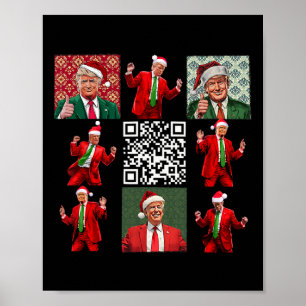 Lustiger Qr Präsident Trump Weihnachten Tanz Tanz  Poster