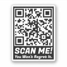 Lustiger QR-Scan mich! Lustiger Bedauern-Witz Aufkleber