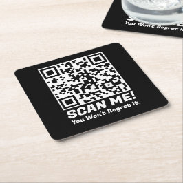 Lustiger QR-Scan mich! Lustiger Bedauern-Witz Rechteckiger Pappuntersetzer