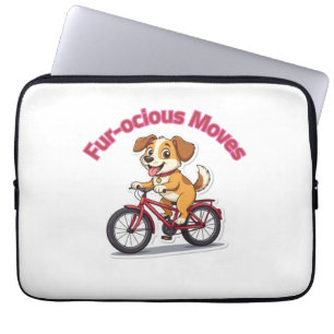 **Lustiger Radfahrender Hund – Süßer Hund Auf Eine Laptopschutzhülle