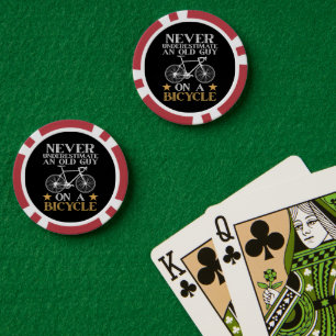 Lustiger Radfahrer Humor Pokerchips