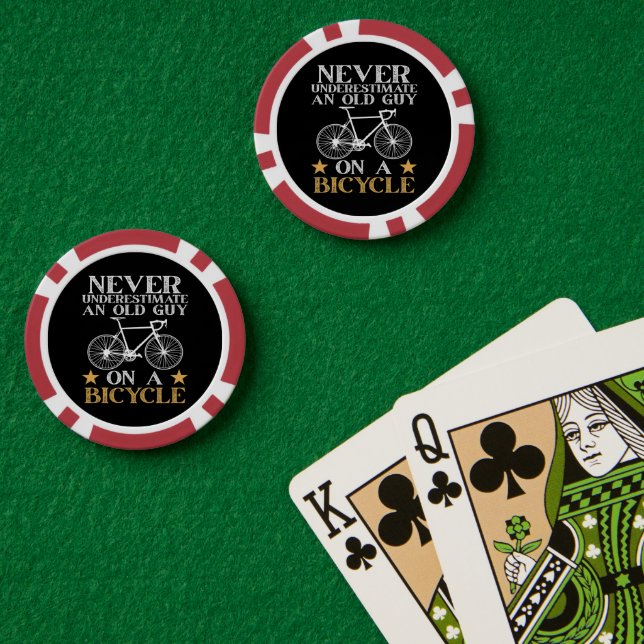 Lustiger Radfahrer Humor Pokerchips (Pokertisch (doppelt))