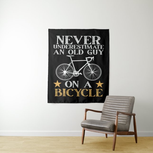 Lustiger Radfahrer Humor Wandteppich (Beispiel)