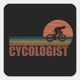 Lustiger Radfahrerruhestand - Vintage Cycologist Quadratischer Aufkleber