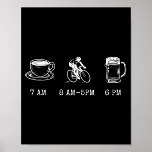 Lustiger Radfahrhumor Zitat Kaffee Fahrt Bier Radf Poster