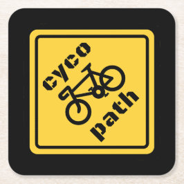 Lustiger Radwegweiser für Radfahrer-Fanatiker Rechteckiger Pappuntersetzer