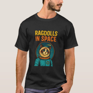 Lustiger Ragdoll-Katzenliebhaber Retro-Space-Astro T-Shirt