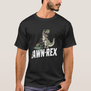 Lustiger Rasen-Rex-Rasenmäher-Gartenbau-Dinosaurie T-Shirt