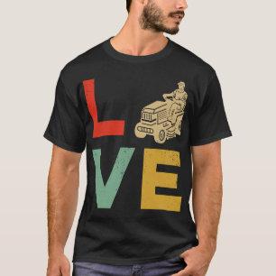 Lustiger Rasenmäher Mähen Liebe Gartenarbeit Vinta T-Shirt