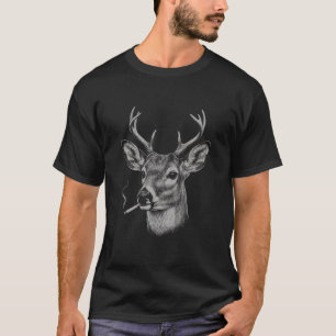 Lustiger rauchender Bock für Männer Frauen Hirsch T-Shirt