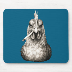 Lustiger rauchender Huhn-Zigarette Gen Z Meme-Farm Mousepad