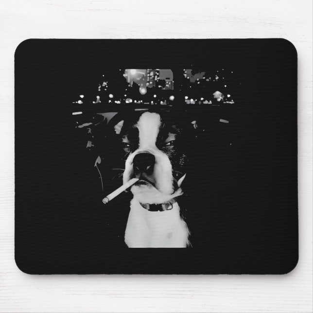 Lustiger rauchender Hund Meme  Mousepad (Vorne)