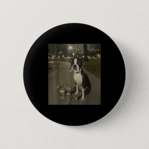 Lustiger rauchender Hund Meme Zigarette Gen Z Meme Button