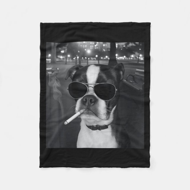 Lustiger rauchender Hund Meme Zigarette Gen Z Meme Fleecedecke (Vorderseite)