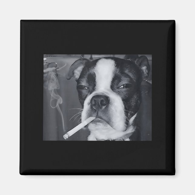 Lustiger rauchender Hund Meme Zigarette Gen Z Meme Magnet (Vorne)