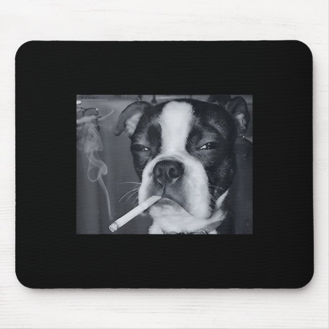 Lustiger rauchender Hund Meme Zigarette Gen Z Meme Mousepad (Vorne)
