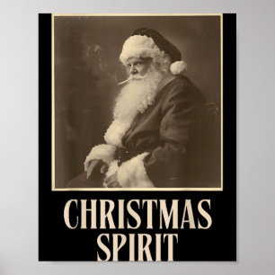 Lustiger rauchender Weihnachtsmann Weihnachten Sri Poster