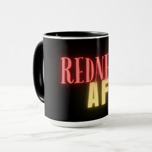 Lustiger Redneck AF Neon Personalisiert Tasse