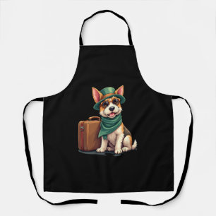 Lustiger reisender Hund mit Tasche Grafik für Koff Schürze