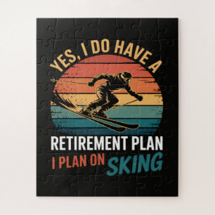 Lustiger Rentenplan Ski Ruhestand