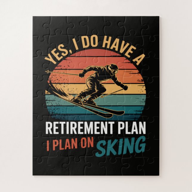 Lustiger Rentenplan Ski Ruhestand (Vertikal)