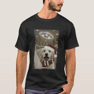 Lustiger Retriever-Hund in Santa-Hut Selfie UFO Ch T-Shirt