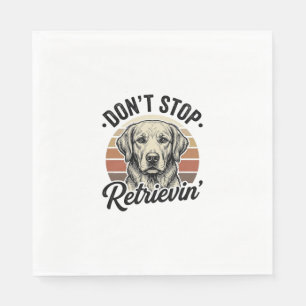 Lustiger Retriever Hund Vintage Gravur Grafik T-Sh Serviette