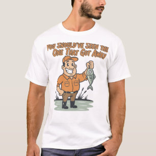 Lustiger Retro-Angler, der den einen, der entkomme T-Shirt
