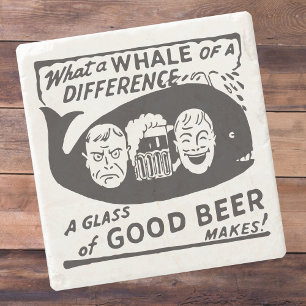 Lustiger Retro-Bier-Cartoon Steinuntersetzer