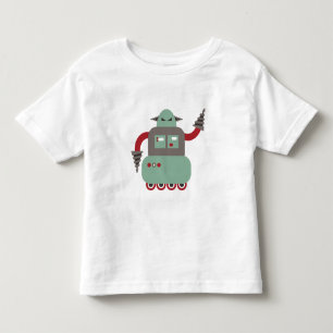 Lustiger Retro-Bohrer-Roboter Kleinkind T-shirt