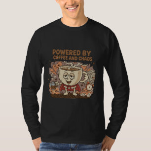 Lustiger Retro-Café-Superheld Angetrieben von Ka T-Shirt